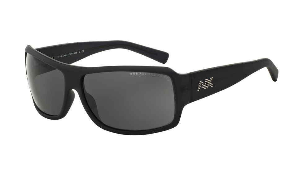 Armani Exchange AX4007 Single Vision Prescription Sunglasses AX4007-802087-64 - Lens Diameter 64 mm, Frame Color Matte Black Transparent