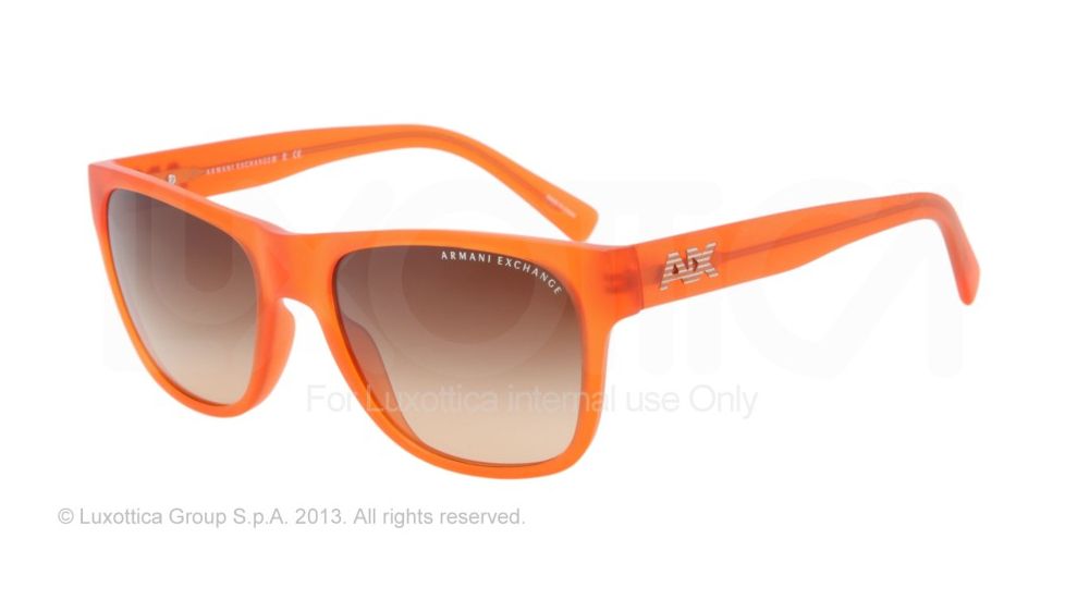 Armani Exchange AX4008 Single Vision Prescription Sunglasses AX4008-802213-56 - Lens Diameter 56 mm, Frame Color Matte Clementine Transparent