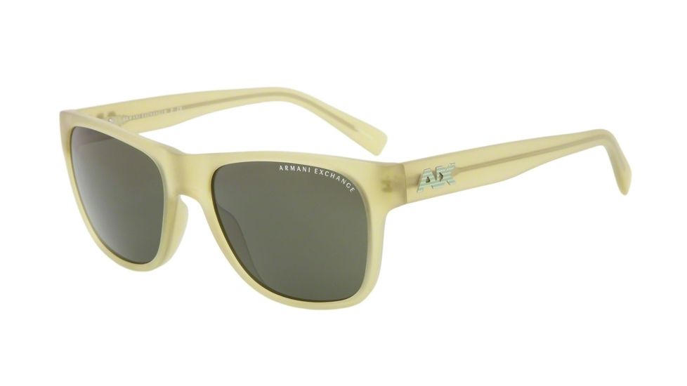 Armani Exchange AX4008 Single Vision Prescription Sunglasses AX4008-802371-56 - Lens Diameter 56 mm, Frame Color Matte Green Apple Transparent
