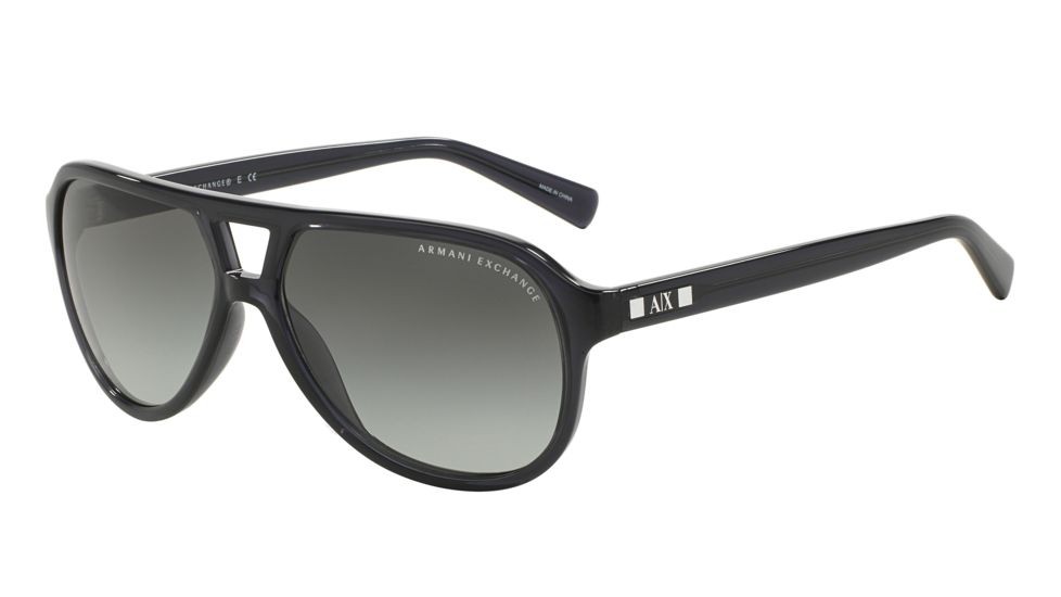 Armani Exchange AX4011 Progressive Prescription Sunglasses AX4011-800511-59 - Lens Diameter 59 mm, Frame Color Black Transparent