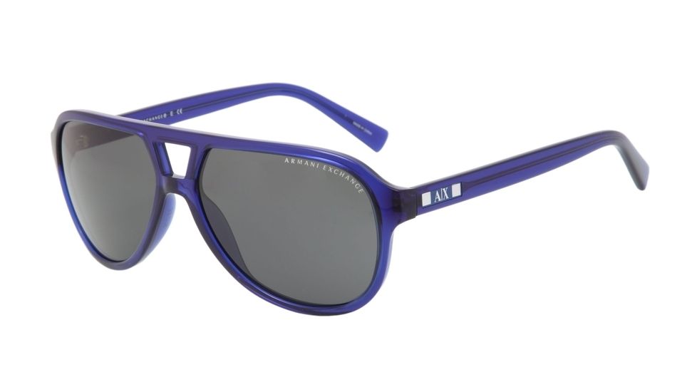 Armani Exchange AX4011 Progressive Prescription Sunglasses AX4011-801887-59 - Lens Diameter 59 mm, Frame Color Marine Transparent