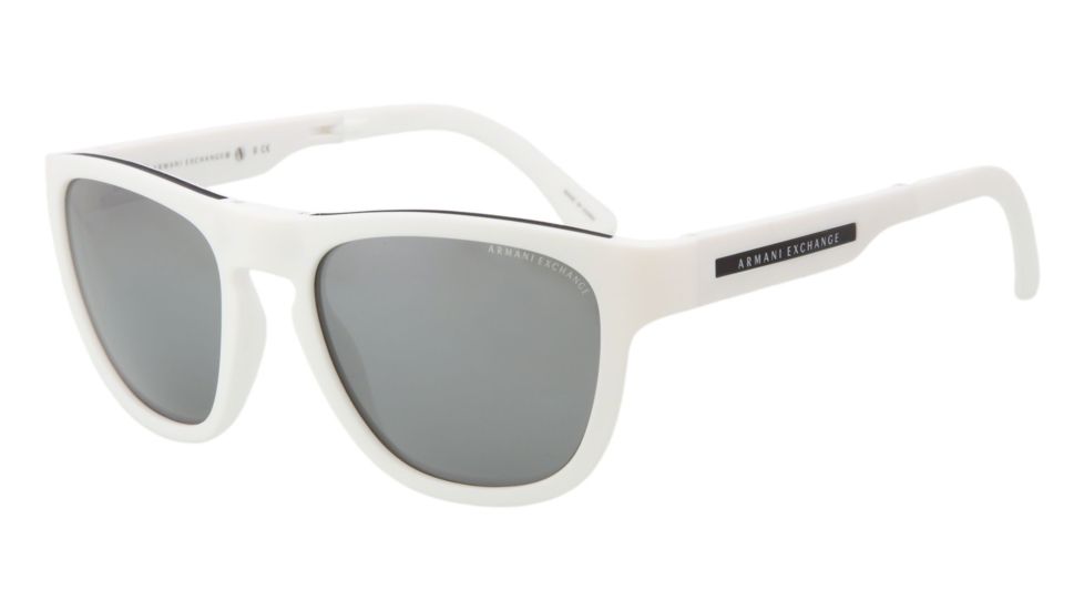 Armani Exchange AX4012 Progressive Prescription Sunglasses AX4012-80386G-54 - Lens Diameter 54 mm, Frame Color White/Black