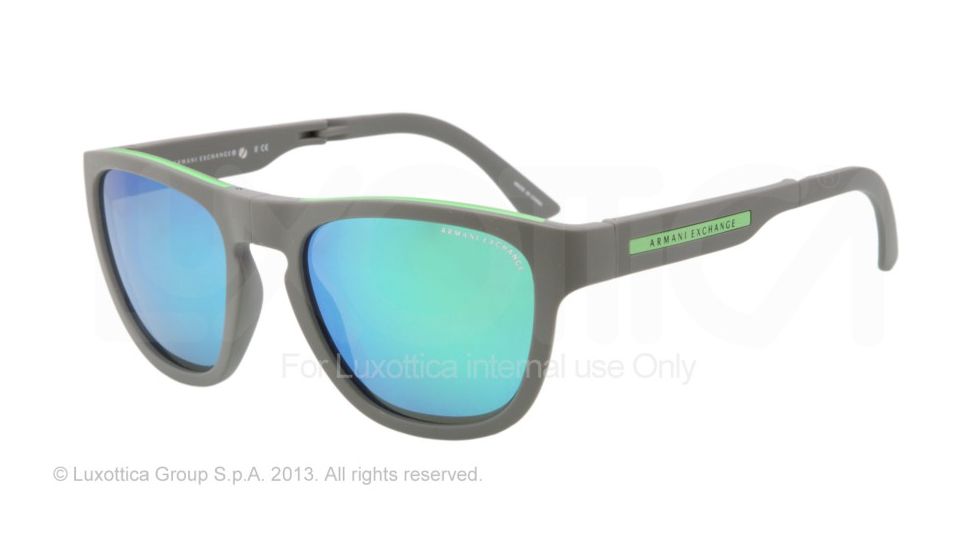 Armani Exchange AX4012 Progressive Prescription Sunglasses AX4012-801523-54 - Lens Diameter 54 mm, Frame Color Grey/Green