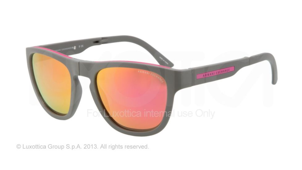 Armani Exchange AX4012 Progressive Prescription Sunglasses AX4012-80154V-54 - Lens Diameter 54 mm, Frame Color Grey/Pink