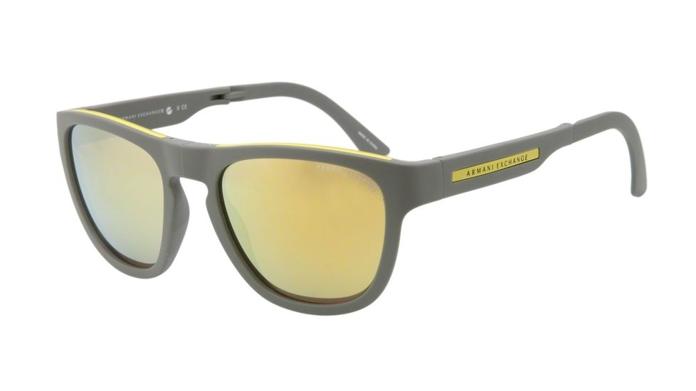 Armani Exchange AX4012 Progressive Prescription Sunglasses AX4012-801573-54 - Lens Diameter 54 mm, Frame Color Grey/yellow