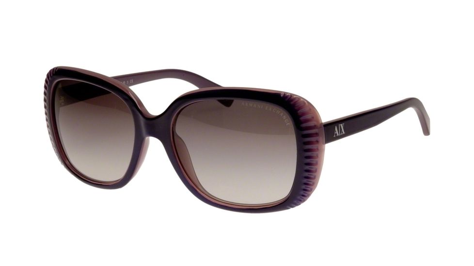 Armani Exchange AX4014 Single Vision Prescription Sunglasses AX4014-806111-57 - Lens Diameter 57 mm, Frame Color Dark Purple/lavendar
