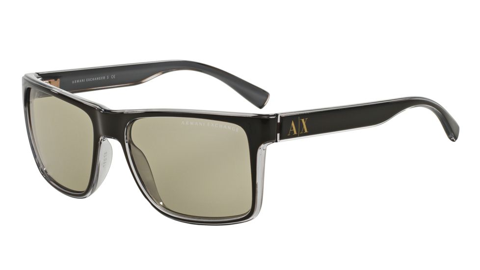 Armani Exchange AX4016 Progressive Prescription Sunglasses AX4016-805303-57 - Lens Diameter 57 mm, Frame Color Deep Olive/transp. Dark Steel