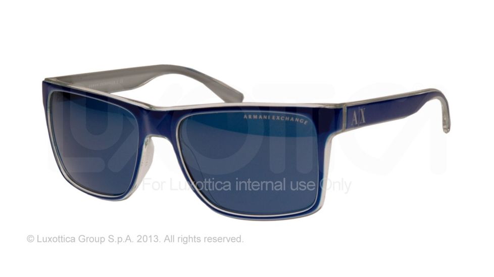 Armani Exchange AX4016 Progressive Prescription Sunglasses AX4016-805480-57 - Lens Diameter 57 mm, Frame Color Maritime/crystal