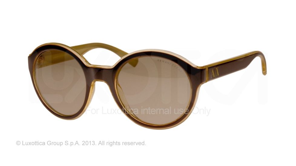 Armani Exchange AX4017 Single Vision Prescription Sunglasses AX4017-801203-52 - Lens Diameter 52 mm, Frame Color Milky Brown/transp. Pinot