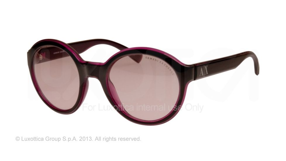 Armani Exchange AX4017 Single Vision Prescription Sunglasses AX4017-804805-52 - Lens Diameter 52 mm, Frame Color Black / Transparent Berry Jam