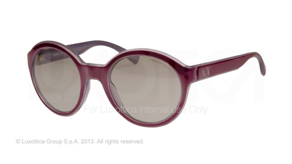 Armani Exchange AX4017 Single Vision Prescription Sunglasses AX4017-804987-52 - Lens Diameter 52 mm, Frame Color Berry Jam/trans. Light Chrome