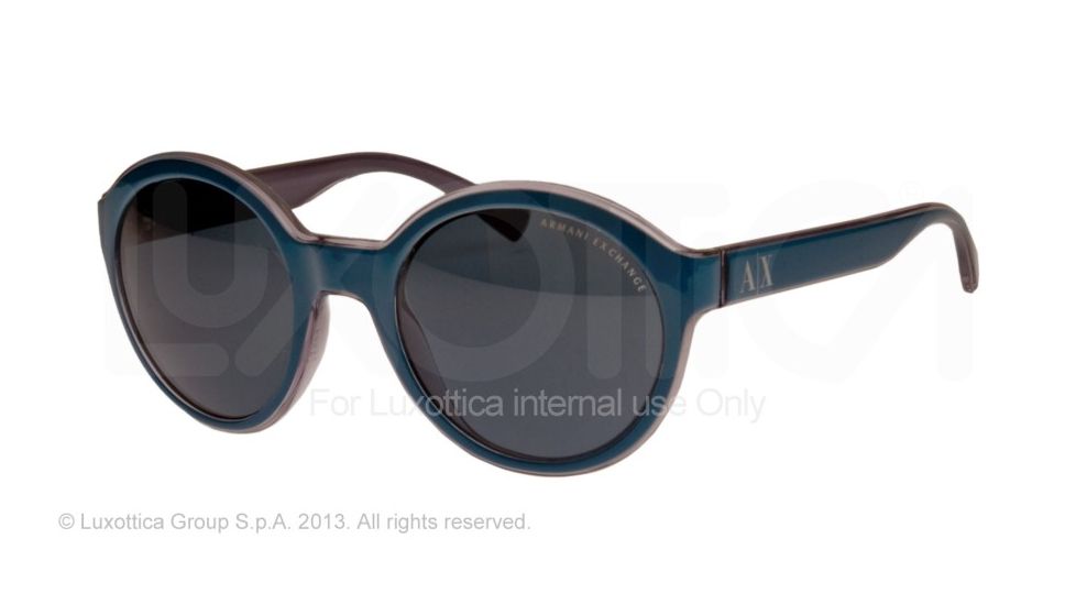 Armani Exchange AX4017 Single Vision Prescription Sunglasses AX4017-805087-52 - Lens Diameter 52 mm, Frame Color Ocean Teal/transp. Dark Steel