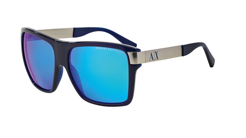 Armani Exchange AX4018 Progressive Prescription Sunglasses AX4018-806433-59 - Lens Diameter 59 mm, Frame Color Ultramarine Transparent