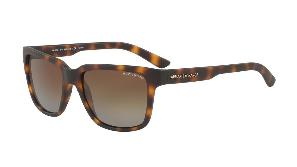 Armani Exchange AX4026S Progressive Prescription Sunglasses, 56mm, Matte Havana, AX4026S-8029T5-56-PRO