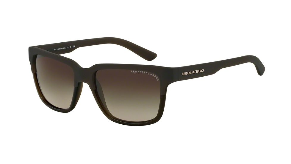 Armani Exchange AX4026S Progressive Prescription Sunglasses AX4026S-812113-56 - Lens Diameter 56 mm, Frame Color Dk Olive Trans/Matte Dk Olive