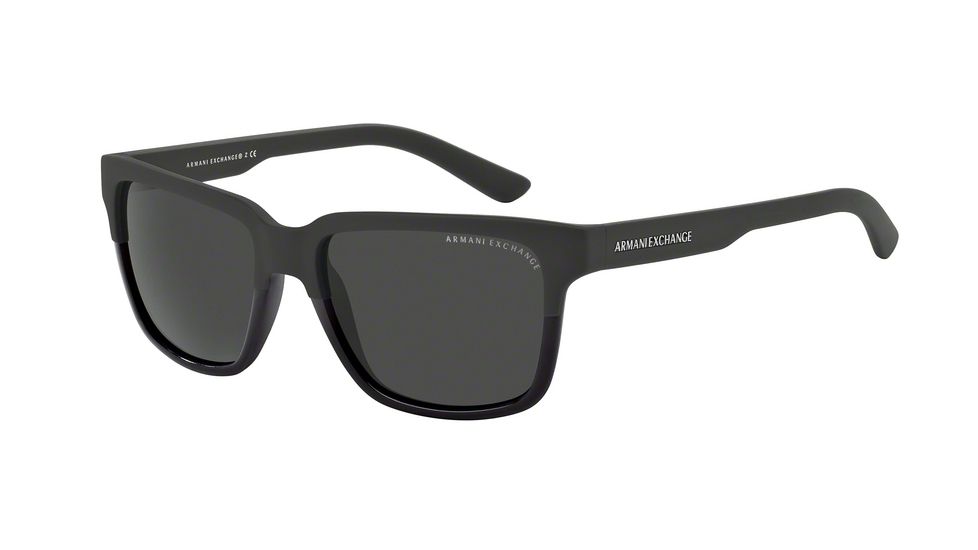 Armani Exchange AX4026S Progressive Prescription Sunglasses AX4026S-812287-56 - Lens Diameter 56 mm, Frame Color Black/Matte Black