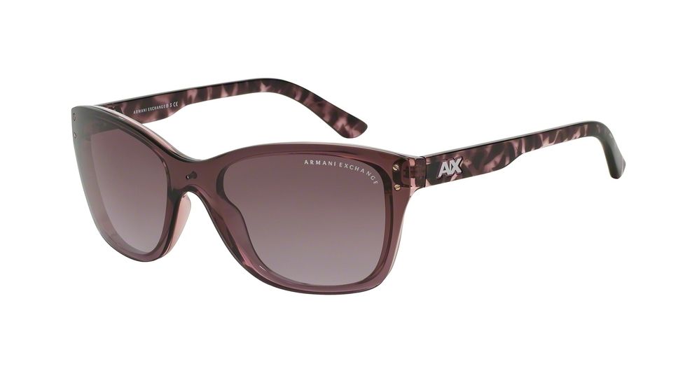 Armani Exchange AX4027S Progressive Prescription Sunglasses AX4027S-81298H-43 - Lens Diameter 43 mm, Frame Color Rose Transparent/Rose Tort