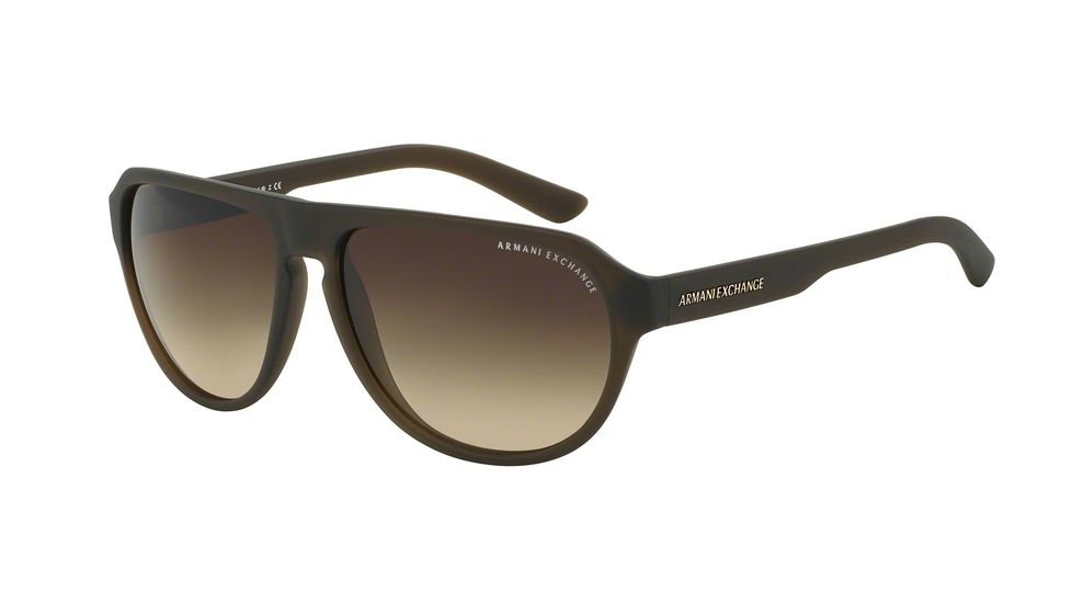 Armani Exchange AX4028S Single Vision Prescription Sunglasses AX4028S-811313-60 - Lens Diameter 60 mm, Frame Color Matte Dark Olive Transparent