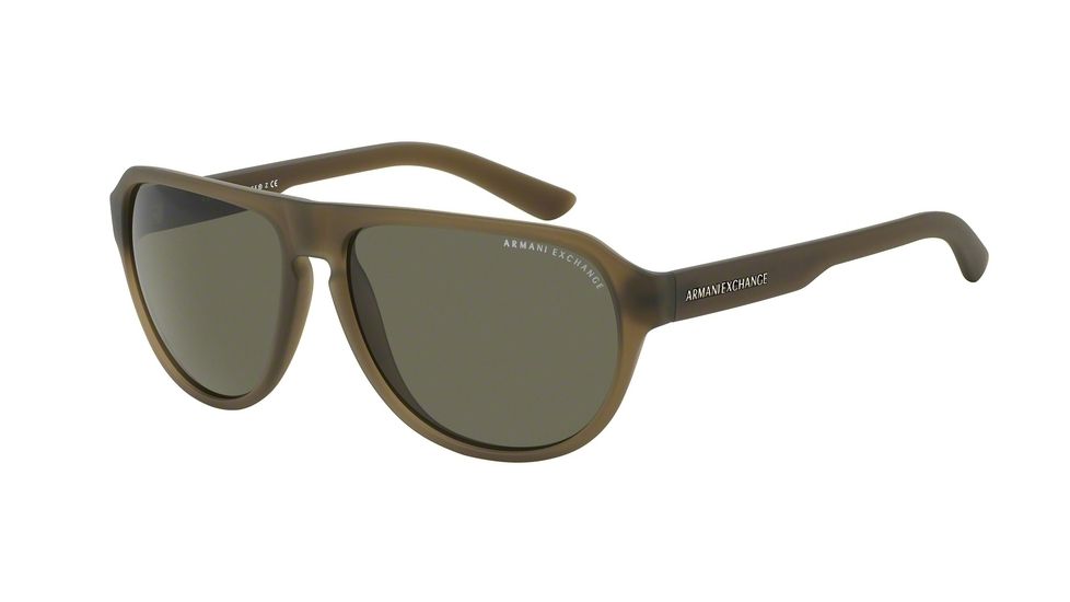 Armani Exchange AX4028S Single Vision Prescription Sunglasses AX4028S-813173-60 - Lens Diameter 60 mm, Frame Color Matte Capers Transparent