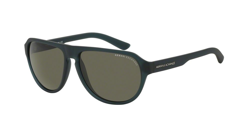 Armani Exchange AX4028S Single Vision Prescription Sunglasses AX4028S-813373-60 - Lens Diameter 60 mm, Frame Color Matte Blue Grey Transparent
