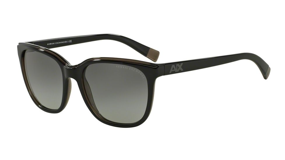 Armani Exchange AX4031F Single Vision Prescription Sunglasses AX4031F-184011-55 - Lens Diameter 55 mm, Frame Color Black/dk Grey Transparent