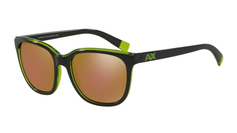 Armani Exchange AX4031F Single Vision Prescription Sunglasses AX4031F-815473-55 - Lens Diameter 55 mm, Frame Color Dk Purple/green Transparent