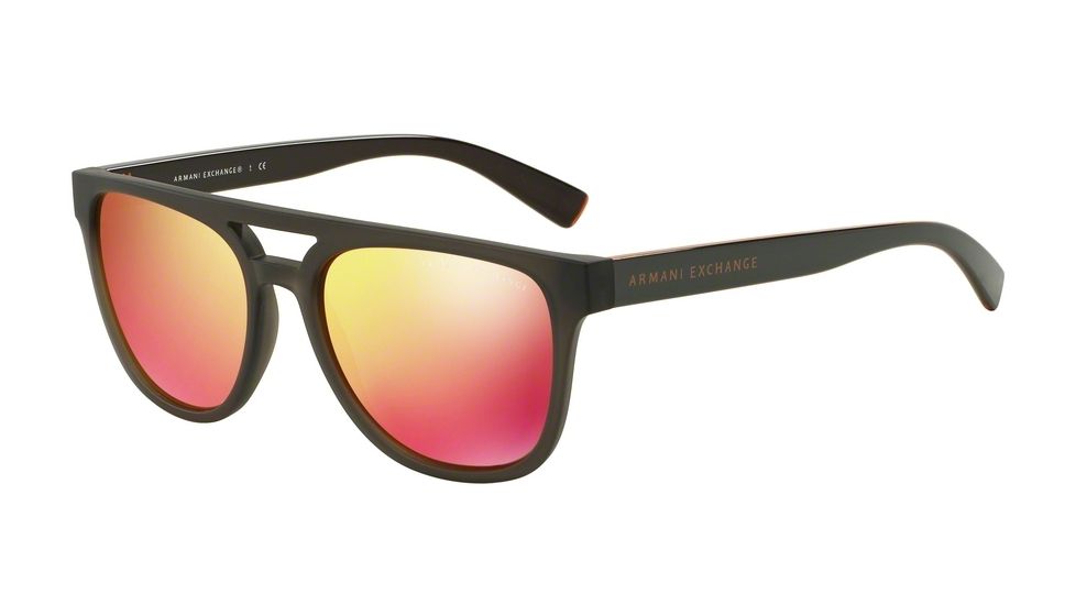 Armani Exchange AX4032 Single Vision Prescription Sunglasses AX4032-81426Q-55 - Lens Diameter 55 mm, Frame Color Army Mt Trans/army Pump Spice