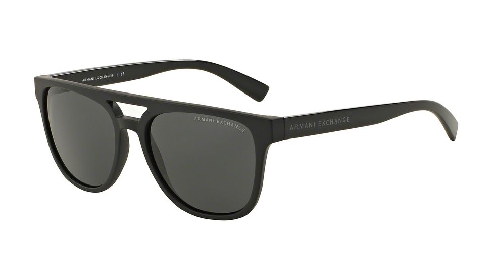 Armani Exchange AX4032F Progressive Prescription Sunglasses AX4032F-814087-56 - Lens Diameter 56 mm, Frame Color Black Mt Trans/dk Grey Trans