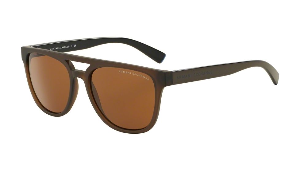 Armani Exchange AX4032F Progressive Prescription Sunglasses AX4032F-814473-56 - Lens Diameter 56 mm, Frame Color Brown Mt Trans/brn Blue Trans