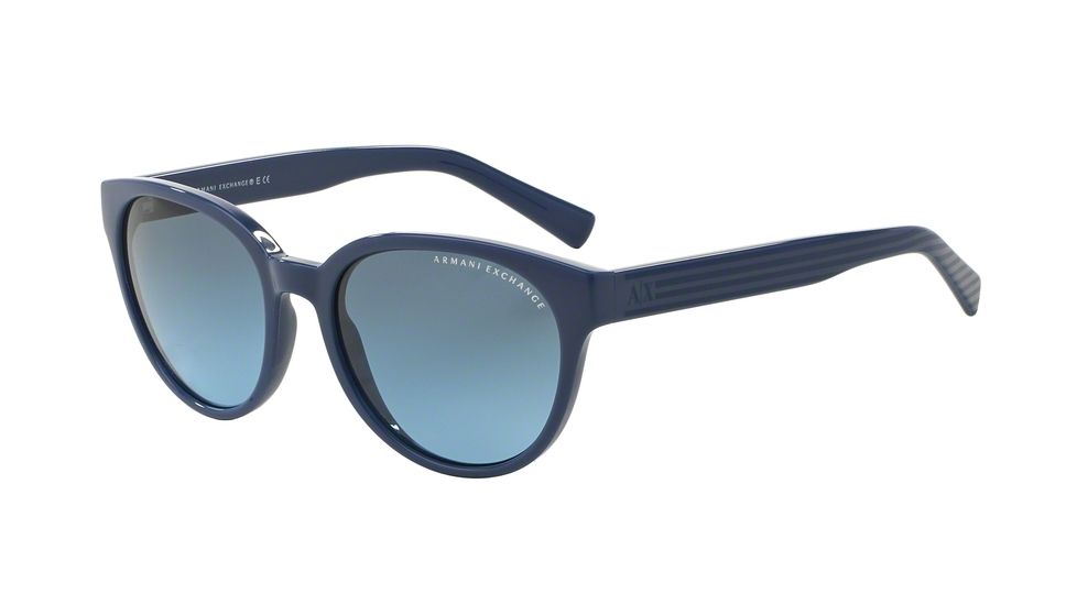 Armani Exchange AX4034 Progressive Prescription Sunglasses AX4034-815217-54 - Lens Diameter 54 mm, Frame Color Blue/blue Light Blue Stripe
