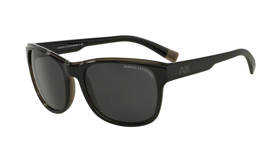 Armani Exchange AX4036F Progressive Prescription Sunglasses AX4036F-184087-57 - Lens Diameter 57 mm, Frame Color Black/dk Grey Trans