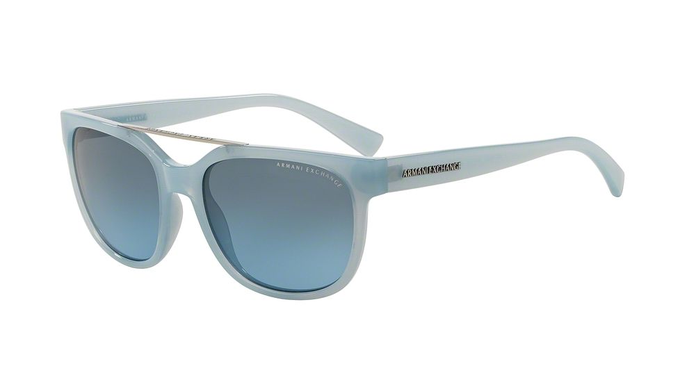 Armani Exchange AX4043S Progressive Prescription Sunglasses AX4043S-81618F-55 - Lens Diameter 55 mm, Frame Color Powder Blu Milky