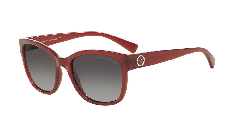 Armani Exchange AX4046S Single Vision Prescription Sunglasses AX4046S-81738G-54 - Lens Diameter 54 mm, Frame Color Ruby Red Milky