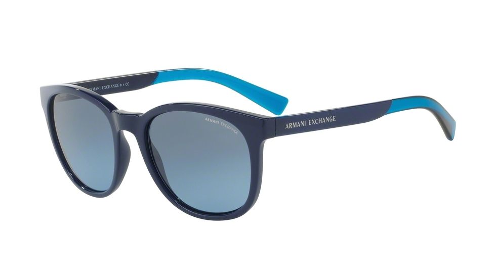 Armani Exchange AX4050S Single Vision Prescription Sunglasses AX4050S-81878F-54 - Lens Diameter 54 mm, Frame Color Blue
