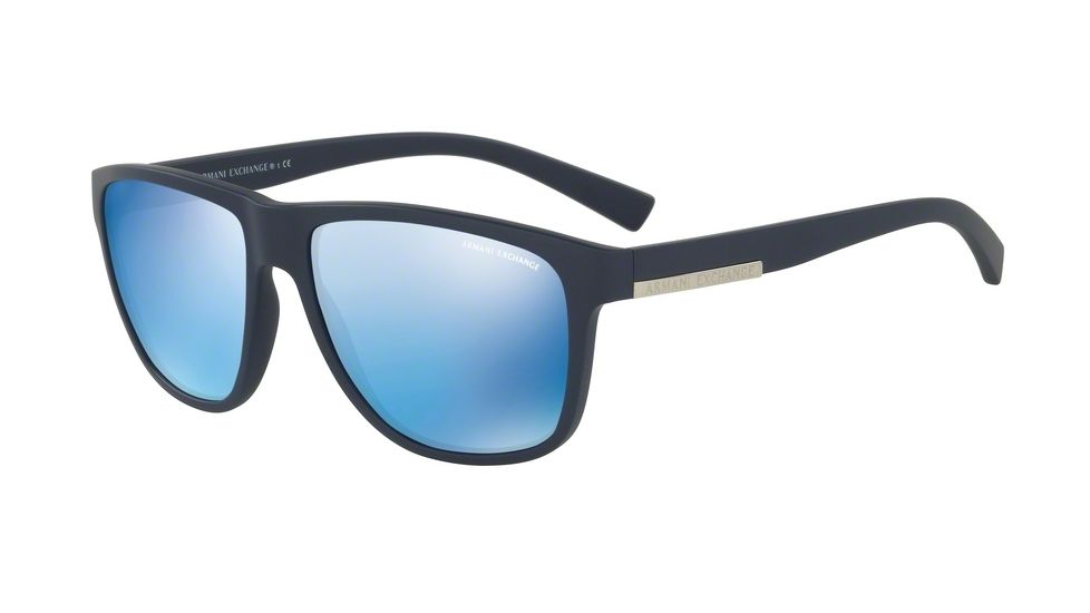 Armani Exchange AX4052S Single Vision Prescription Sunglasses AX4052S-818155-58 - Lens Diameter 58 mm, Frame Color Matte Blue