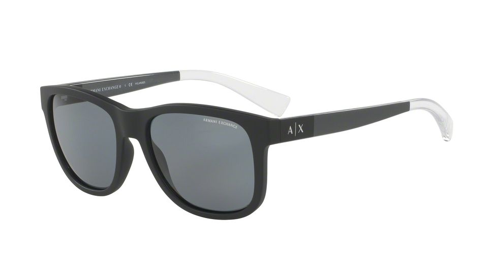 Armani Exchange AX4054S Single Vision Prescription Sunglasses AX4054S-807881-55 - Lens Diameter 55 mm, Frame Color Matte Black