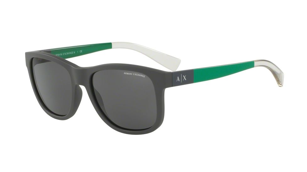 Armani Exchange AX4054S Single Vision Prescription Sunglasses AX4054S-819587-55 - Lens Diameter 55 mm, Frame Color Matte Olive