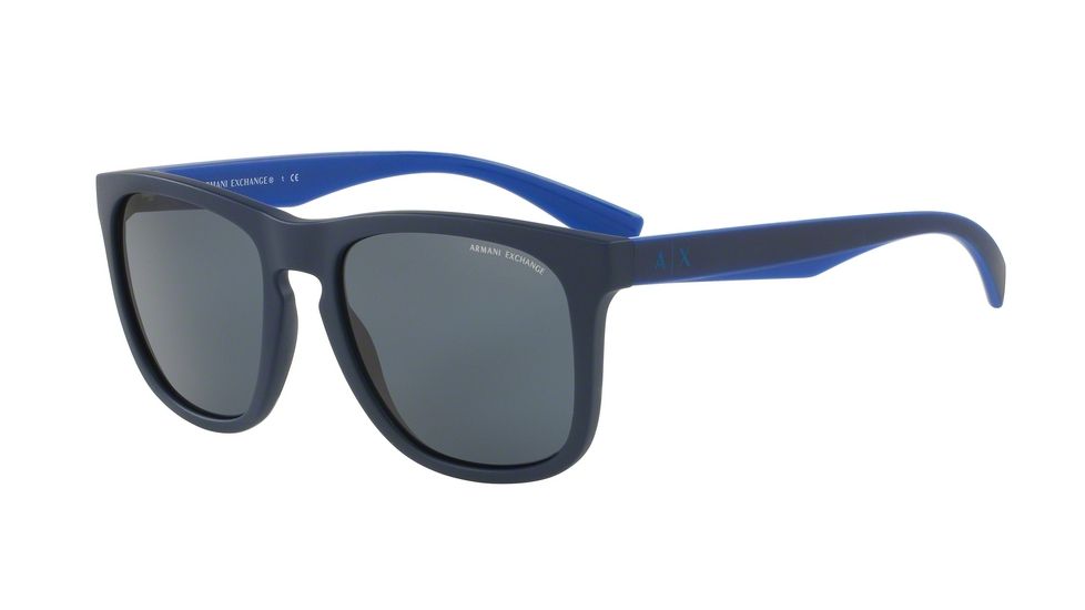 Armani Exchange AX4058S Progressive Prescription Sunglasses AX4058S-819887-55 - Lens Diameter 55 mm, Frame Color Matte Dark Blue
