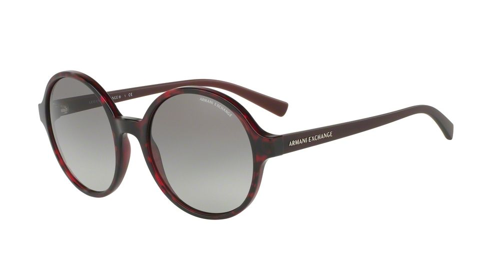 Armani Exchange AX4059S Progressive Prescription Sunglasses AX4059S-820511-55 - Lens Diameter 55 mm, Frame Color Havana Red Rhubarb