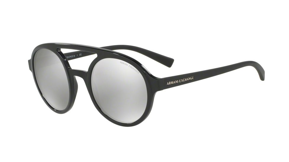 Armani Exchange AX4060S Progressive Prescription Sunglasses AX4060S-82116G-50 - Lens Diameter 50 mm, Frame Color Matte Black/top Shiny
