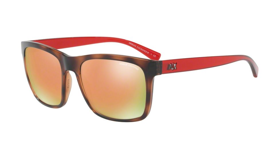 Armani Exchange AX4063S Single Vision Prescription Sunglasses AX4063S-82154Z-57 - Lens Diameter 57 mm, Frame Color Tr Champagne/top Matte Havana