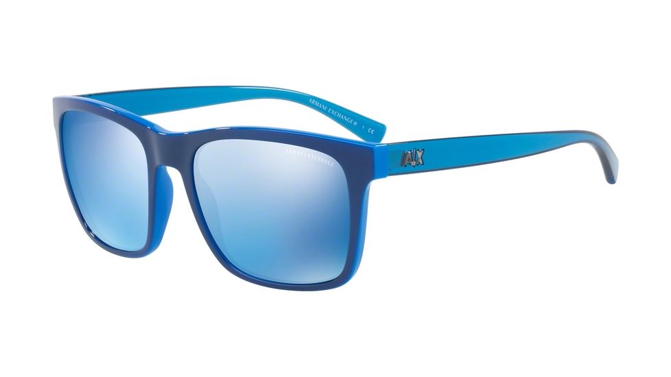 Armani Exchange AX4063S Single Vision Prescription Sunglasses AX4063S-821996-57 - Lens Diameter 57 mm, Frame Color Electric Blue/top Matte Blue