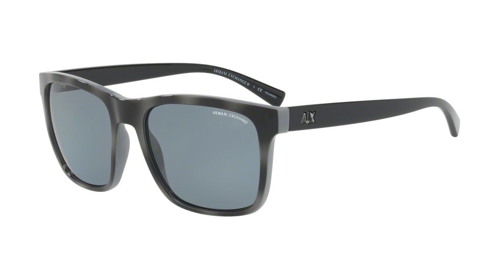 Armani Exchange AX4063S Single Vision Prescription Sunglasses AX4063S-822081-57 - Lens Diameter 57 mm, Frame Color Grey/top Matte Grey Havana