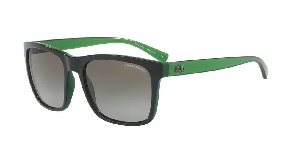 Armani Exchange AX4063SF Single Vision Prescription Sunglasses AX4063SF-82188E-58 - Lens Diameter 58 mm, Frame Color Military Green/top Matte Black