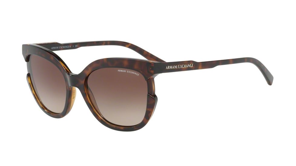 Armani Exchange AX4065S Single Vision Prescription Sunglasses AX4065S-803713-55 - Lens Diameter 55 mm, Frame Color Havana