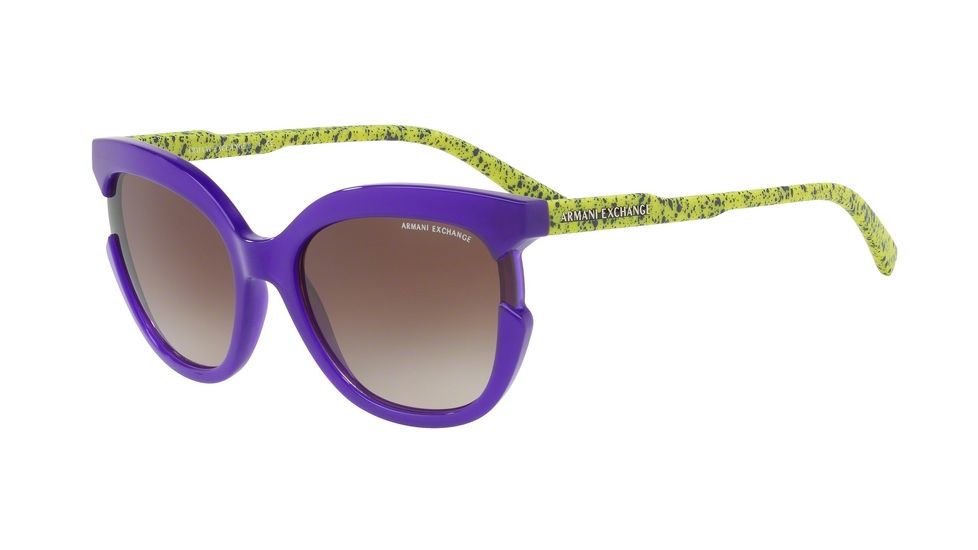 Armani Exchange AX4065S Single Vision Prescription Sunglasses AX4065S-822213-55 - Lens Diameter 55 mm, Frame Color Opal Violet