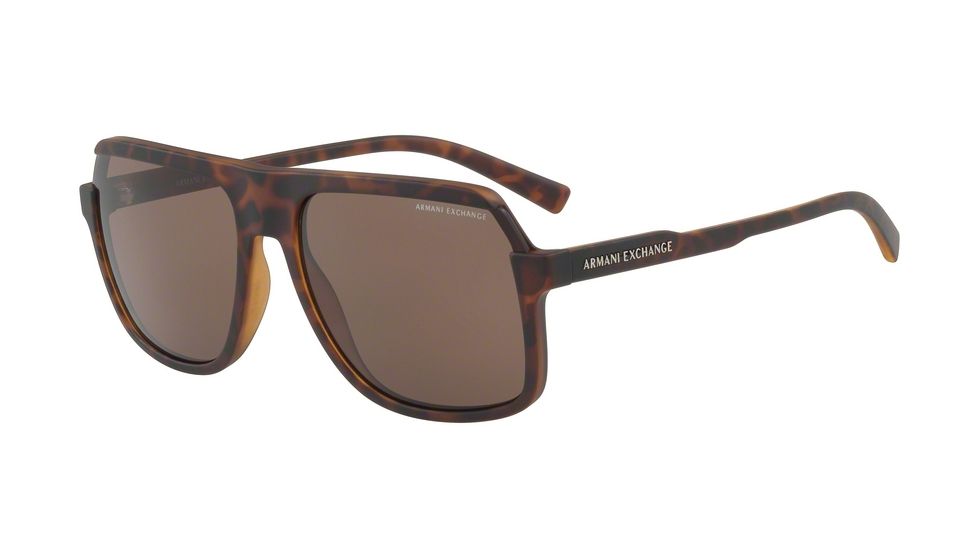 Armani Exchange AX4066S Progressive Prescription Sunglasses AX4066S-802973-58 - Lens Diameter 58 mm, Frame Color Matte Havana