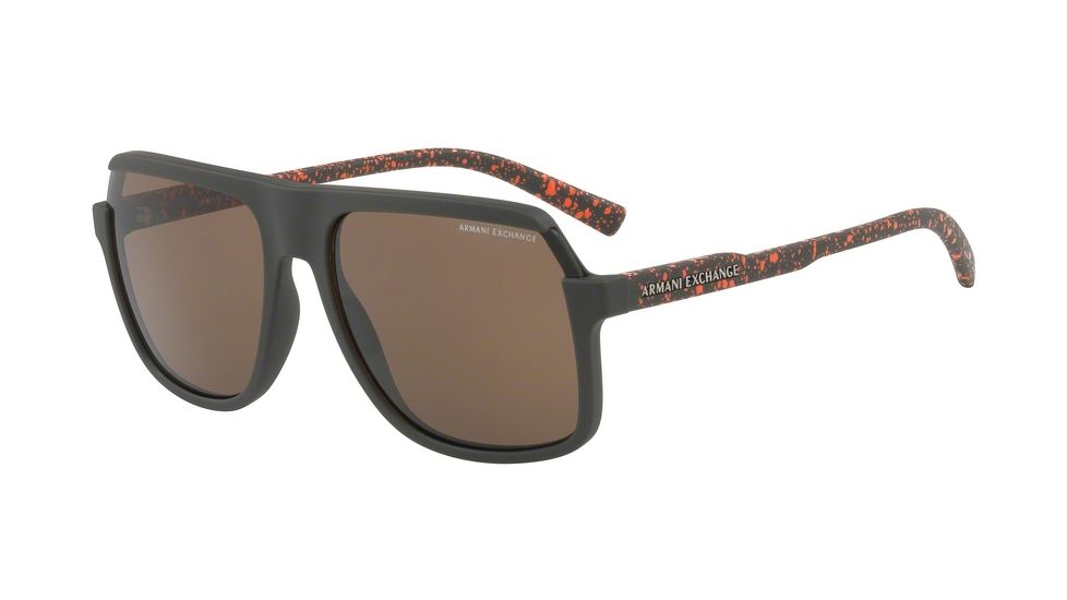 Armani Exchange AX4066S Progressive Prescription Sunglasses AX4066S-822473-58 - Lens Diameter 58 mm, Frame Color Matte Brown