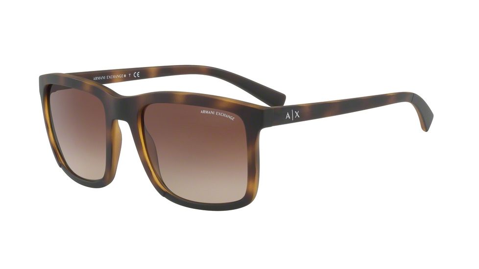 Armani Exchange AX4067S Progressive Prescription Sunglasses AX4067S-823113-55 - Lens Diameter 55 mm, Frame Color Matte Havana Black