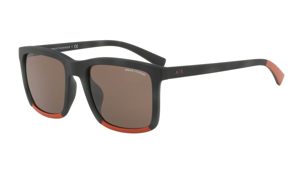 Armani Exchange AX4067SF Progressive Prescription Sunglasses AX4067SF-822873-55 - Lens Diameter 55 mm, Frame Color Mt Havana dark Moss/orange